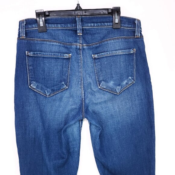 L'Agence Distress Jean Size 26 Womens Cropped Cuff Skinny Leg Mid-Rise USA Msde - Picture 12 of 13
